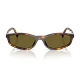 Lentes de sol Miu Miu modelo A06, con armazón de acetato con patrón carey y lentes marrones.