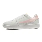 Championes Fila Acd Classic de cuero sintético blanco con detalles en rosa claro, logo de Fila en el lateral y suela blanca.