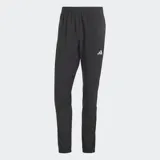 Pantalón deportivo Adidas Run It TKO, color negro, con ajuste ceñido, cintura elástica con cordón ajustable y cierres en los tobillos. Presenta el logo de Adidas en blanco en el muslo izquierdo.