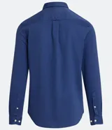 Camisa de manga larga para hombre, confeccionada en algodón con textura sutil. Presenta cuello con botones, cierre frontal abotonado y puños clásicos.