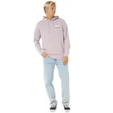 Canguro Rip Curl color lila con capucha, cordones ajustables, logo estampado en el pecho y bolsillo tipo canguro.