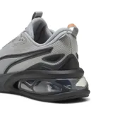 Championes Puma Solar, color gris con detalles en negro y suela con cámara de aire visible.