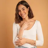 Pulsera de eslabones tipo rolo de plata 925, con cierre de mosquetón.