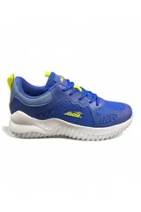 Championes deportivos Avia de color azul con detalles en amarillo y suela blanca dentada.