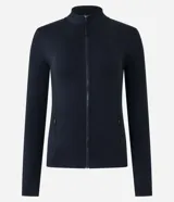 Campera deportiva Get Over de cuello alto, con cierre frontal por cremallera y bolsillos laterales. Confeccionada en tejido técnico de poliamida y elastano, ideal para actividades físicas.