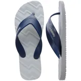 Ojotas Havaianas modelo Track Waves, color blanco con textura geométrica en la plantilla y logo de la marca en la tira.