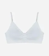 Soutien blanco de poliamida y elastano, con relleno removible y sin costuras.