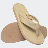 Ojotas Havaianas Surfer Coast de color negro, con tiras de tela texturizada y suela con diseño ondulado.