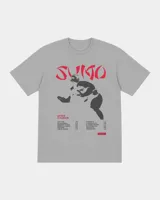 Remera gris con estampa frontal inspirada en la banda Sumo y su álbum After Chabón, de corte recto y mangas cortas.