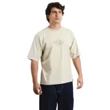 Remera O'Neill Diamond de manga corta, color beige con efecto acid wash, cuello redondo y pequeño estampado gráfico frontal con un rombo y la inscripción de la marca.