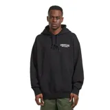 Hoodie Carhartt WIP modelo Hooded Sean Hamilton Sweat, color negro, de corte holgado, con capucha ajustable por cordón, bolsillo tipo canguro y pequeño estampado tipográfico blanco en el pecho.