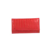 Billetera azul con estampado de piel de serpiente, de cuero, con cierre de imán y gran capacidad para tarjetas, billetes y monedas.