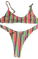 Colaless de lycra rayada con tiras finas.