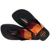 Ojotas Havaianas Urban Print con base verde militar y verde lima, con tiras gruesas verde militar.