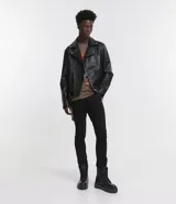 Pantalón skinny de sarga color beige, de corte ajustado y tiro medio, con bolsillos laterales y traseros de la marca Blue Steel.