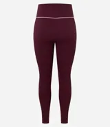 Legging deportiva de tiro alto confeccionada en microfibra acanalada color verde militar, con detalle de vivo en contraste en la cintura.