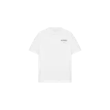 Remera Allsaints de manga corta y corte holgado, color blanco, con pequeño estampado tipográfico en el pecho de la marca.