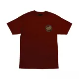 Remera Santa Cruz modelo Loco Dot, color bordó, de manga corta y cuello redondo, con pequeño estampado circular en el pecho.
