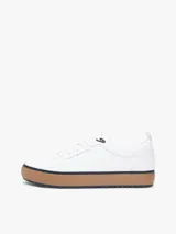 Zapatillas Tommy Hilfiger modelo Harlem Core Cleat de color blanco, con suela de goma marrón y detalles distintivos de la marca.