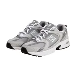 Championes New Balance MR530 en color gris oscuro y blanco, de diseño deportivo con tecnología ABZORB en la suela, capellada de malla y detalles sintéticos.