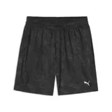Short deportivo Puma modelo Essentials AOP, color negro con estampado all-over sutil y el logo de la marca impreso en blanco en el lateral. Cuenta con cintura elástica.