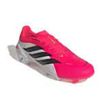Championes de fútbol Adidas Predator League FG, con diseño en color fucsia y blanco, detalles en negro y tecnología Nanostrike.