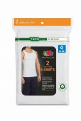 Pack de dos musculosas interiores blancas de algodón, con diseño sin mangas y ajuste al cuerpo.