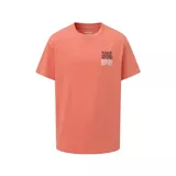 Remera celeste de manga corta con cuello redondo y estampado en el pecho con el logo de la marca y un tigre.