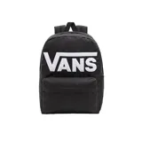 Mochila Vans Old Skool Drop V negra con logo blanco estampado en el frente y bolsillo frontal con cierre.