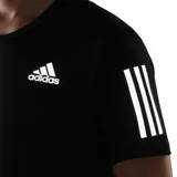 Remera de running negra para hombre, marca Adidas, modelo Own The Run. Confeccionada en tejido transpirable AEROREADY y detalles reflectantes.