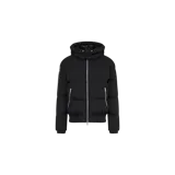 Campera puffer Moose Knuckles modelo Everest Down Jacket, color negro, con capucha con cordón ajustable, cierre frontal metálico y bolsillos con cierre.