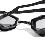 Lentes de natación Adidas Ripstream, con marco negro y lentes transparentes.