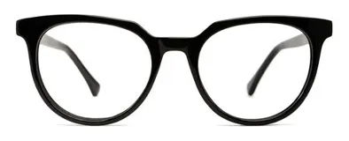 Armazón para lentes de receta negro, de forma panto con movimientos suaves y aplanada en la parte superior. Diseñadas con un núcleo de metal plateado en las patillas y fabricadas con materiales resistentes y flexibles. Cuentan con patillas antideslizantes.