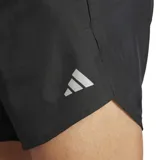 Short de running Adidas Run It, color negro con logo de la marca en gris reflectivo.