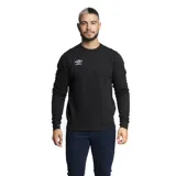 Buzo gris melange de corte clásico, cuello redondo y puños acanalados. Logo de Umbro bordado en el pecho.