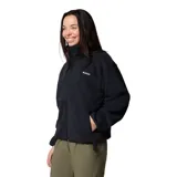 Campera de polar Columbia, modelo Sequoia Grove, en color negro. Presenta cuello alto, cierre frontal completo, bolsillos laterales con cierre y puños elásticos para mayor protección contra el frío.