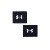 Par de muñequeras deportivas Under Armour Performance color negro con el logo bordado en blanco en el centro.