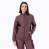Campera cortaviento Merrell de diseño técnico, confeccionada en nylon reciclado con tratamiento repelente al agua. Presenta capucha ergonómica, cierre frontal completo, bolsillo con cierre en el pecho y mangas largas con puños elásticos.