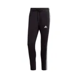 Pantalón de jogging Adidas Essentials Single Jersey negro con tres rayas blancas a los costados y logo de la marca bordado en blanco.