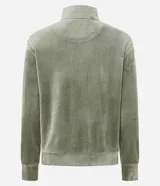 Campera deportiva Get Over de plush azul marino, con cuello alto, cierre frontal por cremallera y puños ajustados.
