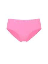 Bombacha tipo hiphugger de Victoria's Secret en color rosado, confeccionada en suave mezcla de algodón, con pretina elástica ancha con el logo de la marca estampado.