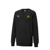 Buzo de cuello redondo Puma, diseñado para el Club Atlético Peñarol. Presenta un diseño minimalista en color negro con el logo de la marca en blanco y el escudo del club en el pecho.