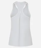 Musculosa deportiva Get Over de microfibra color blanco, con diseño estilo nadador, escote U y textura perforada.
