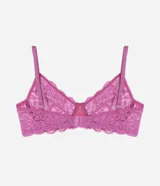 Soutien Lov de encaje floral color fucsia, con aro, sin copa y breteles finos regulables.