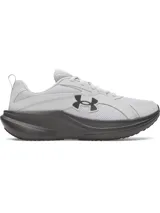 Championes de running Under Armour Assert 11 para hombre, de color gris claro con detalles en negro. Cuentan con capellada de malla transpirable, superposiciones de cuero y entresuela con amortiguación Charged+.