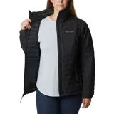 Campera Columbia Silver Falls negra, acolchada, con cierre frontal completo, cuello alto y bolsillos laterales con cierre.