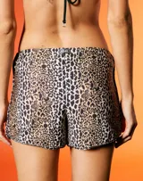 Short de lycra estampada con diseño de leopardo y cintura elastizada.