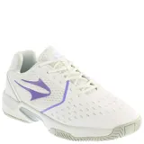 Championes deportivos Topper, color blanco con detalles en violeta. Presentan un diseño con malla transpirable, cierre con cordones y suela con relieve para mayor tracción.