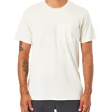 Remera de manga corta color blanco, con cuello redondo y bolsillo frontal en el pecho.