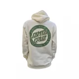 Canguro Santa Cruz modelo Fechado Loco, color blanco marfil o tiza, con capucha ajustable con cordón, bolsillo tipo canguro al frente y logo circular verde estampado en el pecho.
